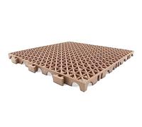 Lot de 12 Dalles renforcées en PVC (env. 1,3 m²) Marron - Résistantes Le Passage des véhicules et des Machines - pour Les sols de garages, entrepôts, navires.