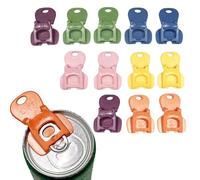 Lot de 12 décapsuleurs faciles et protecteurs de boisson, couvercle complet facile à ouvrir, outil d'ouverture de canette de soda, bouchon de protection coloré pour soda, pour coca, bière, soda