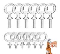 Lot de 12 décapsuleurs vierges en acier inoxydable : WIYETY ensemble de décapsuleurs en métal, ouvre-bouteille à filetage en métal DIY, décapsuleur fileté pour la maison, pub, extérieur, 6 grands et 6