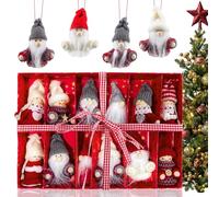 Lot de 12 Decoration Noel Sapin, ZoneYan GNOME de Noel, Mini Lutin de Noel, Mini Suspensions Déco Sapin Originales, Idée Cadeau pour Noël Decoration ou Pendentif Cadeau