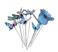 Lot de 12 décorations 3D à faire soi-même - Tailles de décoration florale - Fournitures de thé, mariage, Pâques, printemps, été, automne, 24 pièces - Décorations de jardin - Piquets de 25,4 cm
