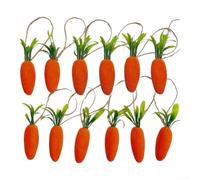 Lot de 12 décorations à suspendre en mousse carotte de Pâques à paillettes, décoration légère à suspendre pour fêtes, arbres de Pâques et lieux d'événement, 7 cm/10 cm/15 cm) (7 cm)