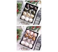 Lot de 12 décorations assorties bleues de taille généreuse de 8 cm, idéal pour les fêtes de fin d'année, style de Noël. Adopte un design contemporain esthétique qui complète diverses fêtes