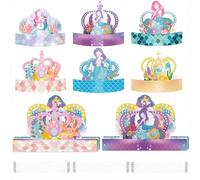 Lot de 12 décorations d'anniversaire au motif de sirène, pour fête d'anniversaire, pour enfants, accessoires de fête de princesse, pour anniversaires, fêtes à thème, cadeaux (6 styles) (multicolore-1)