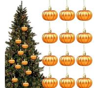 Lot de 12 décorations d'automne rustiques à suspendre en forme de citrouille avec mat pour une utilisation en intérieur et dans les lieux de fête pour créer une ambiance chaleureuse et festive (orange