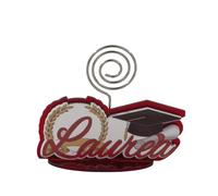 Lot de 12 décorations de fête en bois avec clip bonbonnières 2026 marque-places idée cadeau communion confirmation diplôme complément décoration maison style élégant (clip tactile graduation 7 cm)