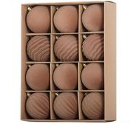 Lot de 12 décorations de Noël à faire soi-même avec velours floqué, conçues pour créer des décorations et des présentoirs chaleureux et élégants pour sapin de Noël (café)