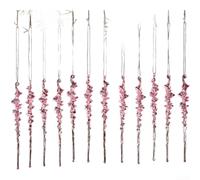 Lot de 12 décorations de Noël en acrylique transparent à suspendre en forme de stalactites artificielles - Décoration de Noël festive pour les vacances - Utilisation en intérieur - Bleu et rose (rose)