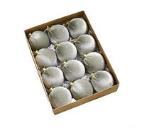 Lot de 12 décorations de Noël en velours pour décoration de sapin, 8 cm, boules en velours doux avec style, pour décoration d'arbre de vacances, livrées dans une boîte de présentation (G)