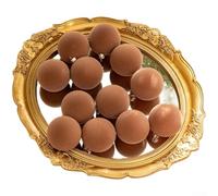 Lot de 12 décorations de Noël floquées fabriquées à partir de plastique avec velours peluche et design pour une décoration saisonnière élégante (café de 6 cm)