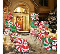 Lot de 12 décorations de Noël pour extérieur, décoration de jardin, pelouse, jardin, imperméable, double face, pour allée, allée, décoration de vacances