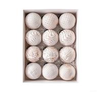 Lot de 12 décorations de Noël vintage incassables avec charme rustique, pour créer des décorations saisonnières sur les arbres et les couronnes avec une construction durable (or rose)