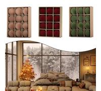Lot de 12 décorations de sapin de Noël à faire soi-même avec flocage en velours - 6 cm et 8 cm - Décorations à suspendre en rouge vin, vert et café pour décoration festive de vacances et célébrations
