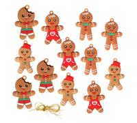 Lot de 12 décorations de Sapin de Noël en d'épices, augmentez l'ambiance, décorations de Vacances à Suspendre, décorations festives en Forme de Bonhomme en d'épices, Installation sans Effort