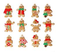 Lot de 12 décorations de sapin de Noël en forme de pain en PVC souple à suspendre pour sapin de vacances, décoration festive et accents saisonniers joyeux (C)