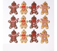 Lot de 12 décorations de sapin de Noël en forme de pain mignon pour une expérience de vacances dynamique (D)