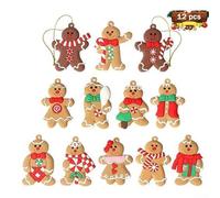 Lot de 12 décorations de sapin de Noël en forme de pain mignon pour une expérience de vacances dynamique (B)