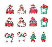 Lot de 12 décorations de sapin de Noël pour décoration créative de bonhomme de neige et petit chien à suspendre