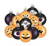 Lot de 12 décorations de Sapin d'halloween incassables - Boules décoratives effrayantes avec Motif Chauve-Souris, idéales pour Les décorations d'arbre festives et Les décorations de Vacances
