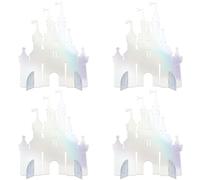 Lot de 12 décorations de table en forme de château à paillettes en nid d'abeille pour princesse, château, fête prénatale, mariage, anniversaire, fête, décorations de table colorées
