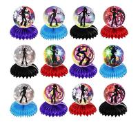 Lot de 12 décorations de table en nid d'abeille - Décoration de table disco - Dancing Queen Party - Décoration de table disco des années 70, 80, 90 - Décoration de fête disco des années 1970