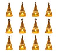 Lot de 12 décorations de table pour sapin de Noël avec lumières - Fournitures de fête pour la maison, le bureau, les vacances - Décoration de table avec lumières