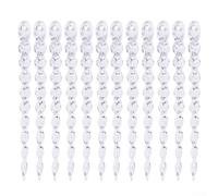 Lot de 12 décorations élégantes en acrylique transparent avec cordons de suspension pour sapin de Noël sur le thème du pays des merveilles - Boules à suspendre pour maison de vacances (B-L)