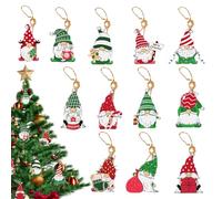 Lot de 12 décorations en bois à suspendre en forme d'arbre de Noël pour intérieur, chambre, salle à manger, cuisine