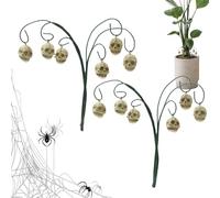 Lot de 12 décorations en forme de crâne d'Halloween | Insertion en forme de tête de squelette Décoration Halloween pour fêtes, accessoires décoratifs pour étagère, bureau et