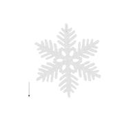 Lot de 12 décorations flocons de neige roses pailletés en plastique, 10 cm, pendentifs flocons de neige creux for sapin de Noël, articles de fête for le Nouvel An et autres festivités.(White B style)