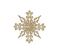 Lot de 12 décorations flocons de neige roses pailletés en plastique, 10 cm, pendentifs flocons de neige creux for sapin de Noël, articles de fête for le Nouvel An et autres festivités.(Golden A style)