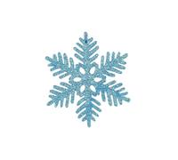 Lot de 12 décorations flocons de neige roses pailletés en plastique, 10 cm, pendentifs flocons de neige creux for sapin de Noël, articles de fête for le Nouvel An et autres festivités.(Blue B style)