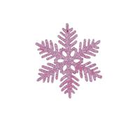 Lot de 12 décorations flocons de neige roses pailletés en plastique, 10 cm, pendentifs flocons de neige creux for sapin de Noël, articles de fête for le Nouvel An et autres festivités.(Pink B style)