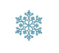 Lot de 12 décorations flocons de neige roses pailletés en plastique, 10 cm, pendentifs flocons de neige creux for sapin de Noël, articles de fête for le Nouvel An et autres festivités.(Blue C style)