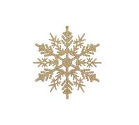Lot de 12 décorations flocons de neige roses pailletés en plastique, 10 cm, pendentifs flocons de neige creux for sapin de Noël, articles de fête for le Nouvel An et autres festivités.(Golden D style)