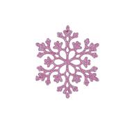 Lot de 12 décorations flocons de neige roses pailletés en plastique, 10 cm, pendentifs flocons de neige creux for sapin de Noël, articles de fête for le Nouvel An et autres festivités.(Pink C style)