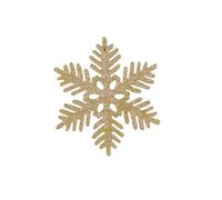 Lot de 12 décorations flocons de neige roses pailletés en plastique, 10 cm, pendentifs flocons de neige creux for sapin de Noël, articles de fête for le Nouvel An et autres festivités.(Golden B style)