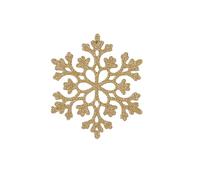 Lot de 12 décorations flocons de neige roses pailletés en plastique, 10 cm, pendentifs flocons de neige creux for sapin de Noël, articles de fête for le Nouvel An et autres festivités.(Golden C style)
