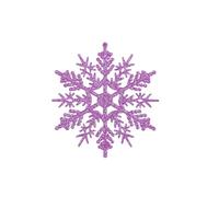 Lot de 12 décorations flocons de neige roses pailletés en plastique, 10 cm, pendentifs flocons de neige creux for sapin de Noël, articles de fête for le Nouvel An et autres festivités.(Purple D style)