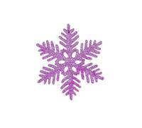 Lot de 12 décorations flocons de neige roses pailletés en plastique, 10 cm, pendentifs flocons de neige creux for sapin de Noël, articles de fête for le Nouvel An et autres festivités.(Purple B style)