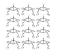 Lot de 12 décorations vintage argentées pour boule de cristal - Pour bureau et maison - Ces supports ne nécessitent aucun assemblage (argenté)