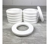 Lot de 12 Demi Anneaux de 12 cm en Polystyrène, Couronne à Dos Plat de 1,8 cm de Haut
