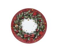 - Lot de 12 dessous d'assiette Couronne de Noël D. 33 cm - Rouge