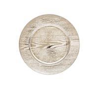 Atmosphera - Lot de 12 dessous d'assiette effet bois D.33 cm - Doré Or G
