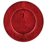 Lot De 12 Dessous D'assiette Effet Bois D. 33 Cm - Rouge