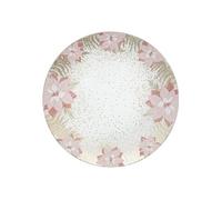 - Lot de 12 dessous d'assiette Fleur D.33 cm - Rose et or