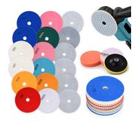 Lot de 12 disques de polissage diamantés humides avec plaque de support en caoutchouc M14, feutre de laine, 100 mm, pour granit, béton, carrelage, pierre, ponçage 50-8000 pour meuleuse d'angle, foret