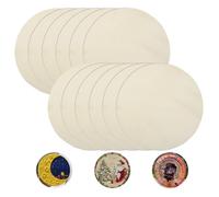 Lot de 12 disques en bois de 20 cm de diamètre - Ronds - Décoratifs - Pour bricolage de Pâques, blocs de bricolage, gravure laser, sculpture, peinture (12 x 20 cm)