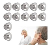 Lot de 12 dômes de rechange en silicone souple pour aides auditives - Couche noire - Embouts amovibles pour appareils auditifs - 10 mm - Pour perte auditive modérée - Taille M
