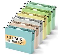 Lot de 12 dossiers suspendus en plastique renforcé de 5,1 cm pour dossiers en vrac/graphiques médicaux (couleur Morandi)